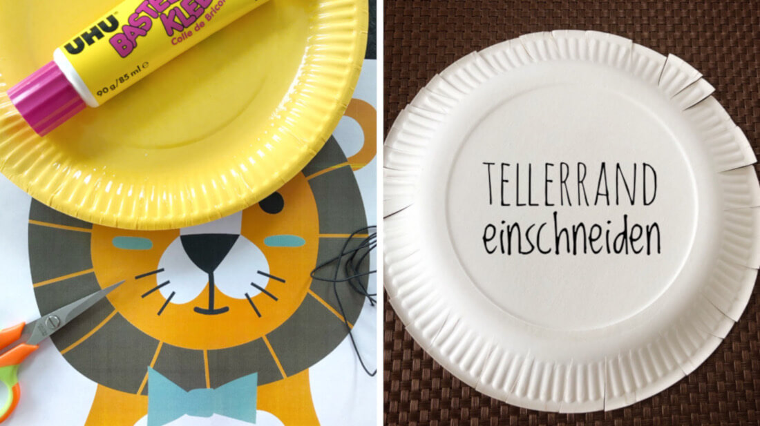 Dschungelparty-Einladung Materialliste und Pappteller