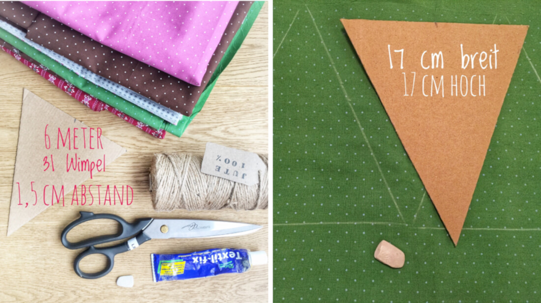 Material für die Oktoberfest Trachten-Wimpelkette