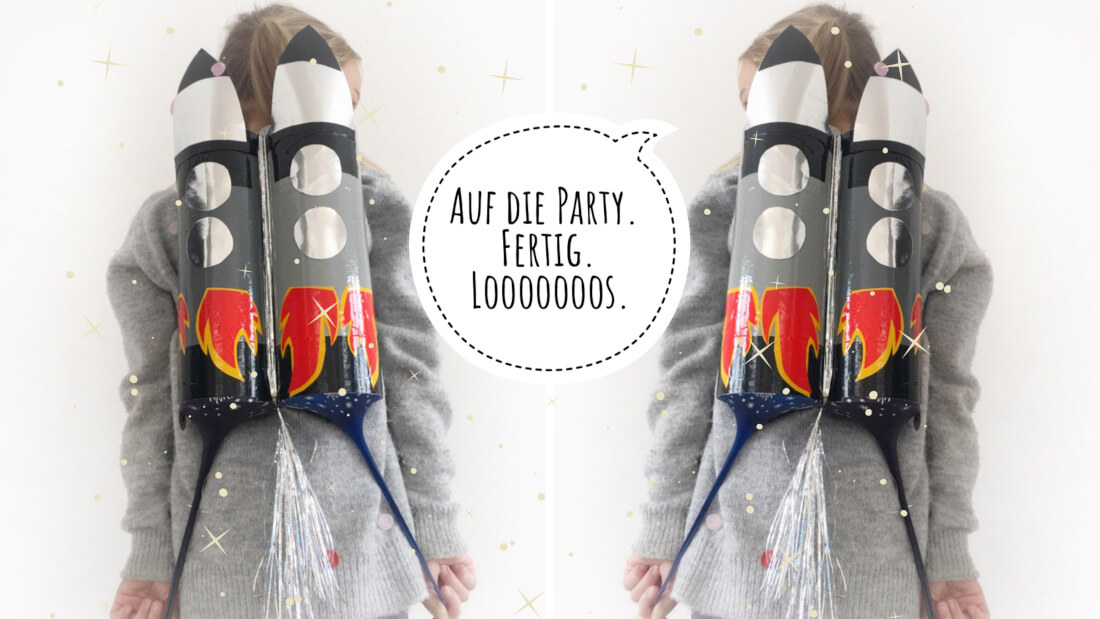 Perfektes Gadget für die Weltraumparty unser Rucksack Konfetti-Popper