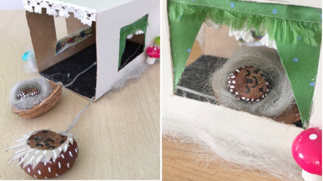 Schaut mal wie schön unsere Winterschlaf-Igel im Häuschen schlafen