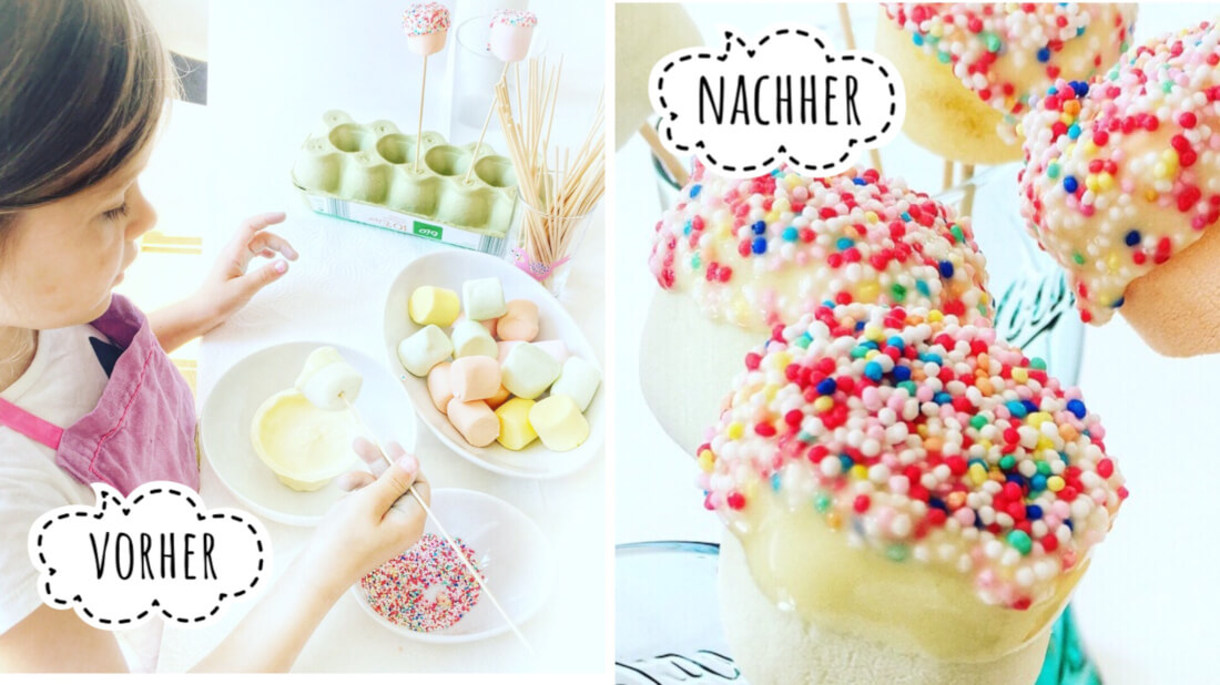 Oder Marshmallows mit bunten Streuseln