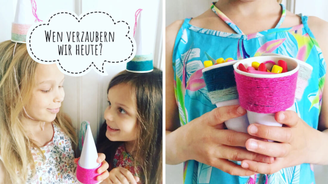 Bastelt euch für eure Feen- und Einhornparty Feenhüte aus alten Eisbechern